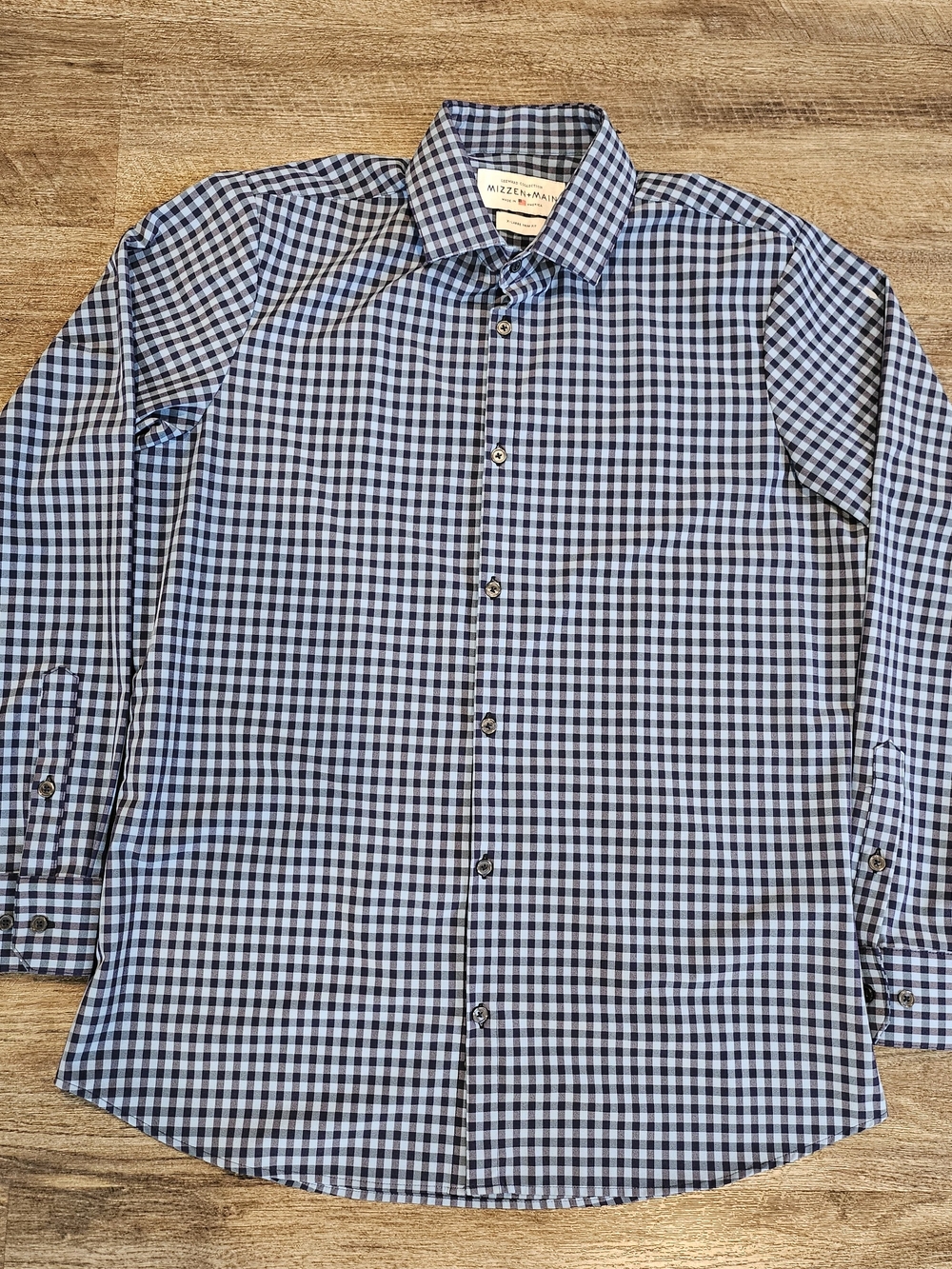 Mizzen+Main Men's Blue Check Dress Shirt